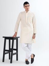 Ivory Zigzag Sequin Men’s Kurta