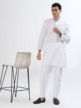 Classic White Stripe Men’s Kurta