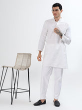 Classic White Stripe Men’s Kurta