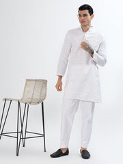 Classic White Stripe Men’s Kurta