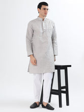 Silver Zigzag Sequin Men’s Kurta