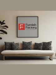 Midnight Leaf Gold Cushion Cover – 16x16 Inches - Furnish Factory