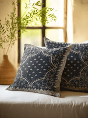 Royal Indigo Handcrafted Cushion Cover – 16x16 Inches - Furnish Factory