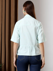 Peplum Breeze Shirt (Sea Green)