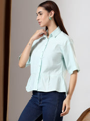 Peplum Breeze Shirt (Sea Green)