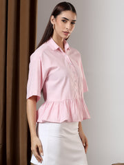 Peplum Breeze Shirt (Pink)