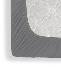 Grey Waterproof Mattress Protector – Fitted Wavy Textured Design