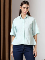 Peplum Breeze Shirt (Sea Green)
