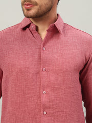Turkish Rose Premium Linen Blend Point Collar Shirt