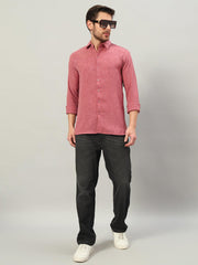 Turkish Rose Premium Linen Blend Point Collar Shirt