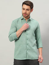 Sage Green Premium Linen Blend Point Collar Shirt