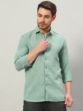 Sage Green Premium Linen Blend Point Collar Shirt