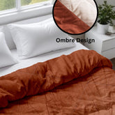 Ombre Comforter – Metallic Brown to Copper Blonde Ombre | Luxurious & Cozy - Furnish Factory