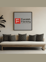 Noir Gold Geometric Cushion Cover – 16x16 Inches - Furnish Factory