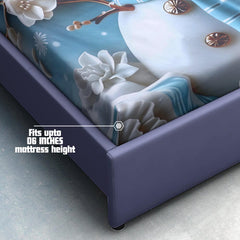 Snow Bliss 7D Cotton Fitted Bedsheet (90x100 inch) King Size