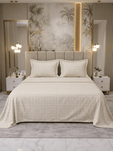 Celestial Ivory Gridline Bedsheet