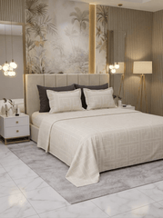 Celestial Ivory Gridline Bedsheet