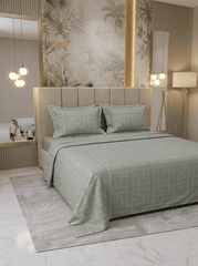 Celestial Green Gridline Bedsheet