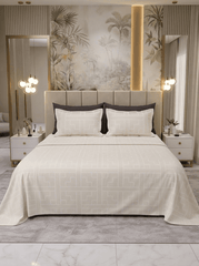 Celestial Ivory Gridline Bedsheet