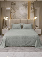 Celestial Green Gridline Bedsheet