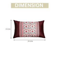 Ornate Bloom Silk Lumbar Cushion Covers – 20x12 inch