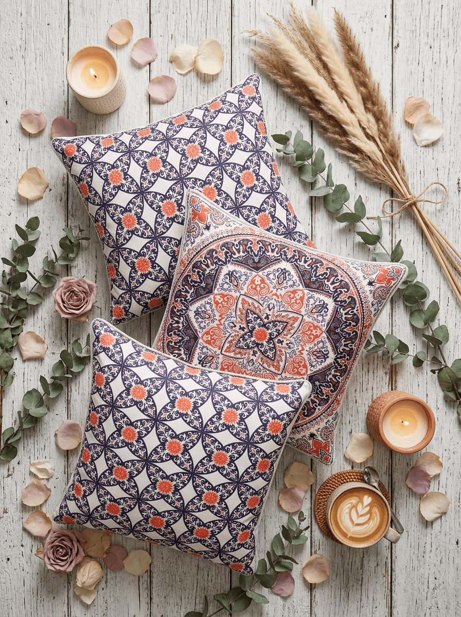 Elegant Medallion Satin Reversible Cushion Cover (16*16 inch) - Furnish Factory