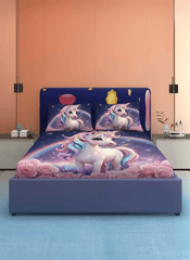 Starlight Unicorn 7D Fitted Bedsheet β (90x100 Inch) King Size