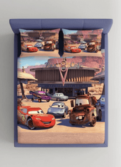 Racing Town Adventure 7D Fitted Kids Bedsheet – (90x100 Inch) King Size - Furnish Factory