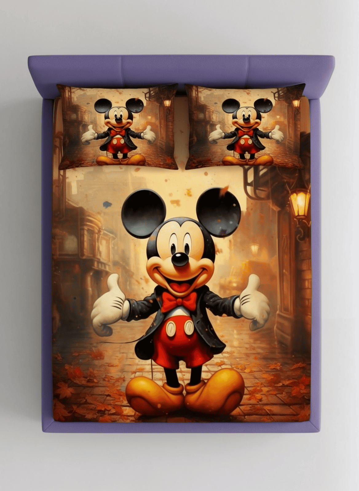 Mickey Magic Fitted 7D Kids Bedsheet – (90x100 Inch) King Size - Furnish Factory