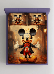 Mickey Magic Fitted 7D Kids Bedsheet – (90x100 Inch) King Size - Furnish Factory
