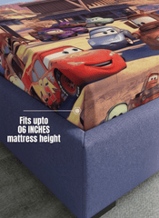Racing Town Adventure 7D Fitted Kids Bedsheet – (90x100 Inch) King Size - Furnish Factory
