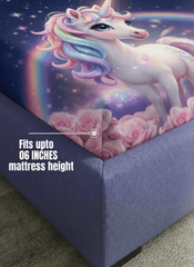 Starlight Unicorn 7D Fitted Bedsheet β (90x100 Inch) King Size