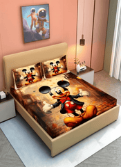 Mickey Magic Fitted 7D Kids Bedsheet – (90x100 Inch) King Size - Furnish Factory