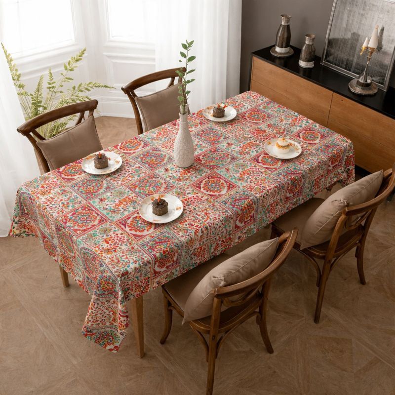 Festival Tile Harmony Satin Table Cloth (6/8 Seater) - Furnish Factory