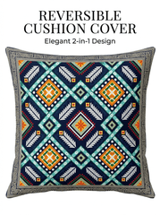 Elegant Geometric Satin Reversible Cushion Cover - Furnish Factory