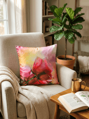 Modern Pink Flower Cushion Cover (16*16 inch) - Furnish Factory