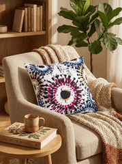 Color Burst Canvas Mandala Cushion Cover (16*16 inch) - Furnish Factory