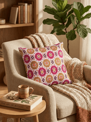 Ethnic Canvas Mandala Cushion Cover (16*16 inch) - Furnish Factory