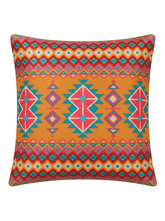Ethnic Geometric Print Canvas Cushion Cover (16*16 inch)