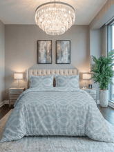 Celestial Blue Mist Cotton Bedsheet