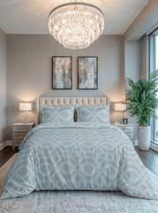 Celestial Blue Mist Cotton Bedsheet
