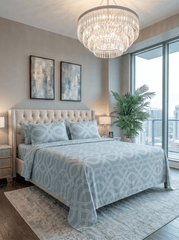 Celestial Blue Mist Cotton Bedsheet