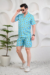Avocadreams Blue Cuban Collar Boxy Fit Co-Ords