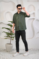 Men’s Green Anime Graphic Shirt