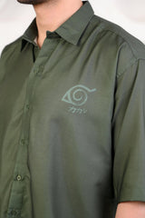 Men’s Green Anime Graphic Shirt