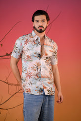 Men's Hawaiian Print Premium Rayon Shirt