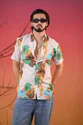 Men's Hawaiian Leafy and Floral Shirt