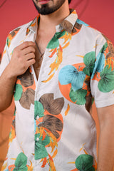 Men's Hawaiian Leafy and Floral Shirt