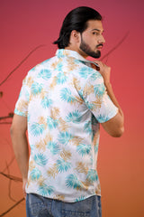 Men's Leafy Floral Opaque Printed Casual Shirt