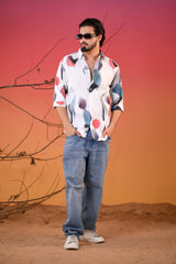 Men's Cloud Canvas Multicoloured Digital Print Five Sleeve Shirt